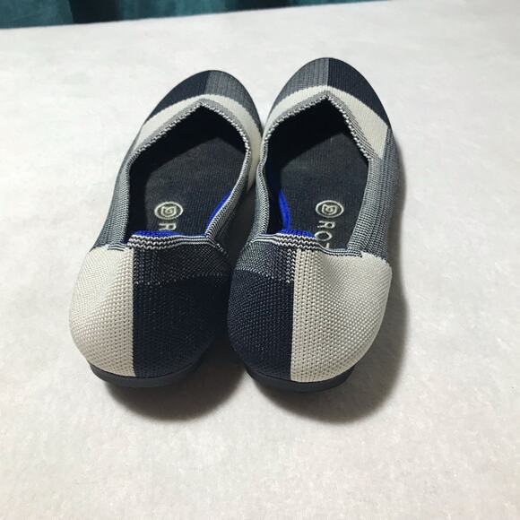 Rothy’s the flat round cap toe white black checkered 8 retired buffalo pattern - Picture 2 of 6